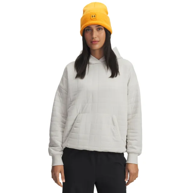 【UNDER ARMOUR】UA 女 Unstoppable Flc Txtr 長袖帽T_6003655-110(白色)