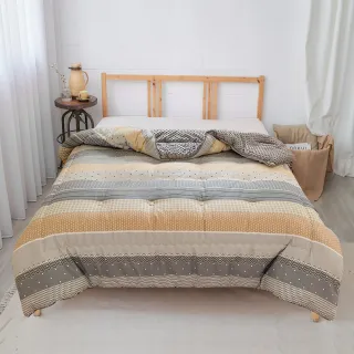 【米夢家居】秋冬兩用100%純棉豆豆絨雲朵保暖單人被-加長加厚2.8公斤-韓國流行懶人可水洗被(米格魯)