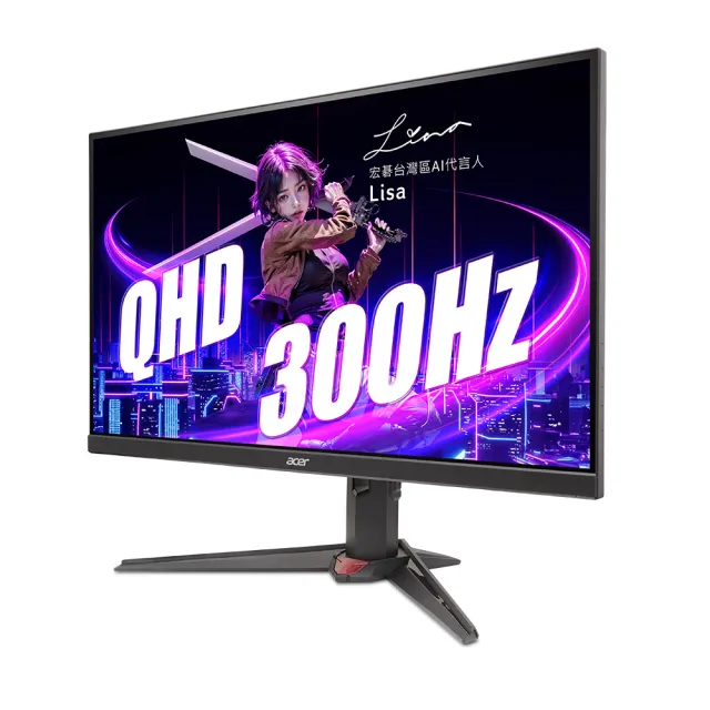 【Acer 宏碁】XV272U F3 27型 IPS 2K 16:9 300Hz電競螢幕(0.5ms/喇叭/高低升降旋/傾斜/HDR400)