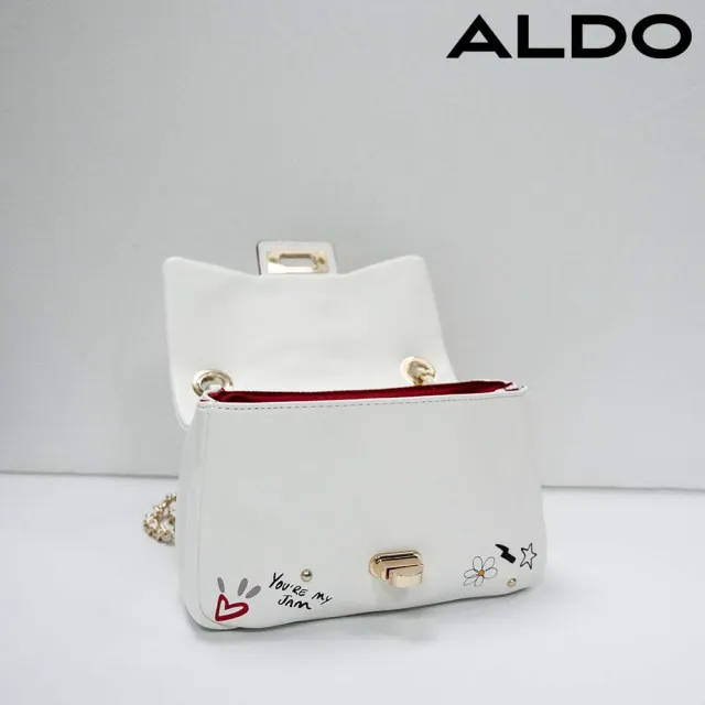 【ALDO】LOVEBAG-草莓塗鴉肩背包(白色)