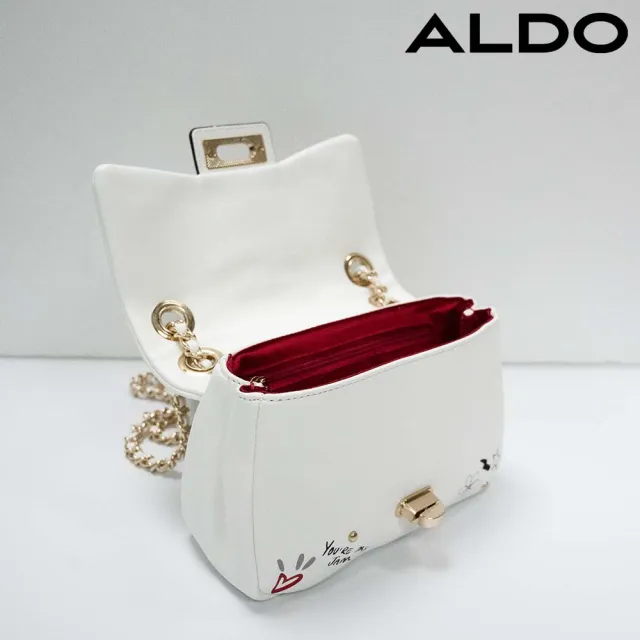 【ALDO】LOVEBAG-草莓塗鴉肩背包(白色)
