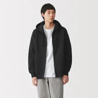 【MUJI 無印良品】男裏毛拉鍊連帽外套(灰色/墨灰/黑色/深藍)