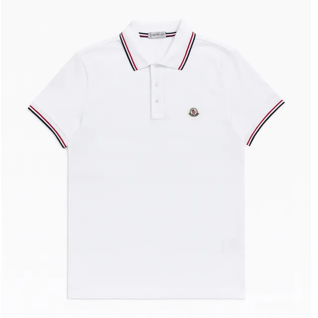 【MONCLER】MONCLER 簡約短袖POLO衫(男款/白)