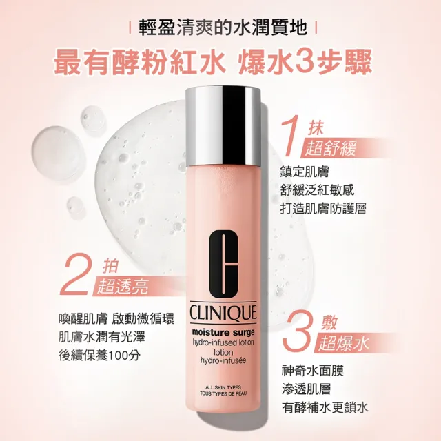 【CLINIQUE 倩碧】水磁場多酵活水鎮定舒緩精華露組(多酵活水精華露200ml/活性蘆薈水/濕敷神水/曬後舒緩)