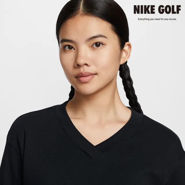 【NIKE GOLF】Nike 女款 V 領長袖高爾夫上衣 黑色(IH1946-010)