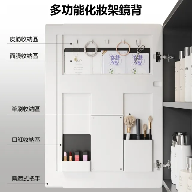 80*70圓弧智能帶燈帶美妝浴室鏡櫃(浴室櫃 收納櫃 儲物櫃 化妝鏡櫃 浴室鏡)