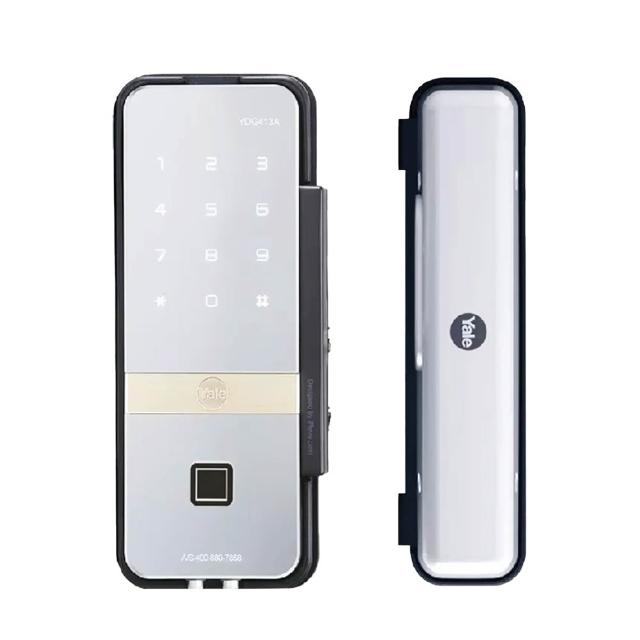 【Yale 耶魯】YDG 413A指紋/密碼 雙玻璃門專用電子門鎖 智能門鎖(原廠公司貨 含基本安裝)