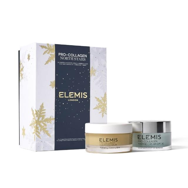 【ELEMIS 愛莉美】海洋膠原雙星禮盒組(海洋膠原精油卸妝膏50g+緊緻精華乳霜50ml 交換禮物)