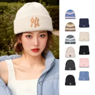 【MLB】貓耳帽 針織毛帽 KARINA同款 道奇/紅襪/洋基隊(3ABNB1356/3ABNB1156-多款任選)