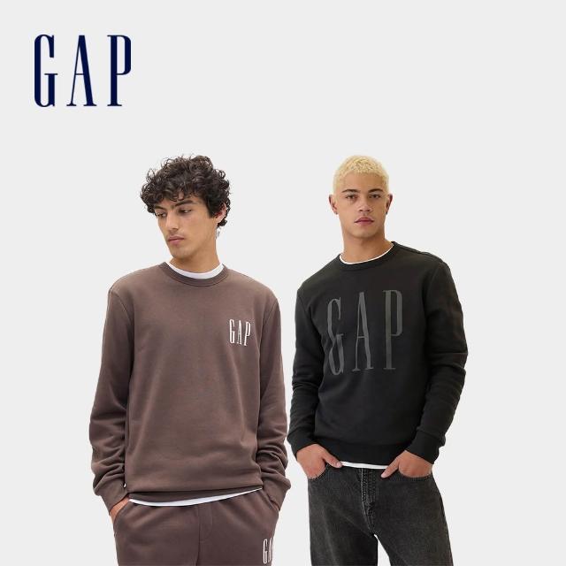 【GAP】男女裝 印花圓領大學帽T/圓領長袖T恤/長袖針織衫-多款任選(542214&792656&791281&645634)
