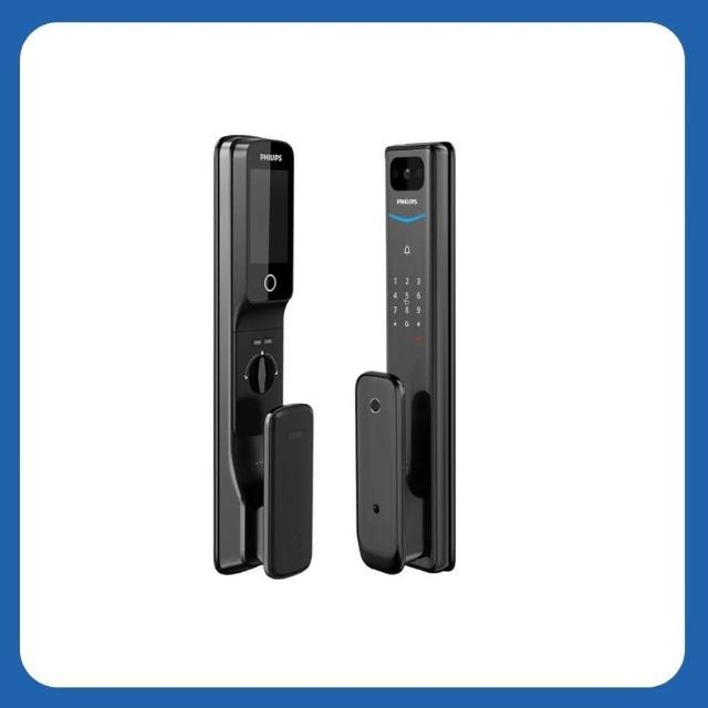 【Philips 飛利浦】ALPHA VP 貓眼 推拉式智能門鎖/電子鎖(指紋│卡片│密碼│鑰匙│WiFi/含安裝)