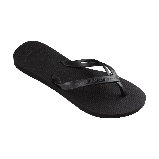 【havaianas 哈瓦仕】拖鞋 女鞋 夾腳拖 素色款 Elegance 黑 4148801-0090W(哈瓦士)