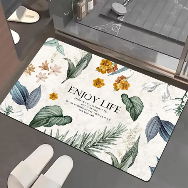 【嵐楓居家】4入奈米絨面軟式硅藻土吸水止滑地墊(踏墊/浴室.廚房地墊/速乾)