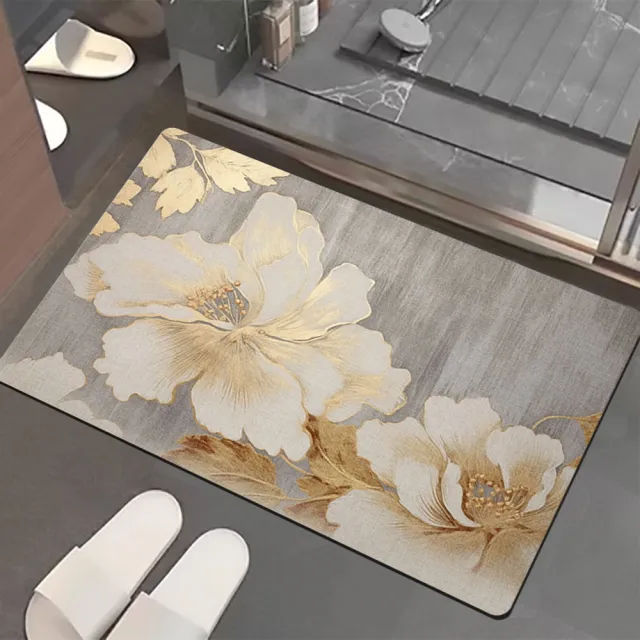 【嵐楓居家】4入奈米絨面軟式硅藻土吸水止滑地墊(踏墊/浴室.廚房地墊/速乾)