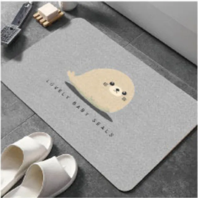 【嵐楓居家】4入奈米絨面軟式硅藻土吸水止滑地墊(踏墊/浴室.廚房地墊/速乾)