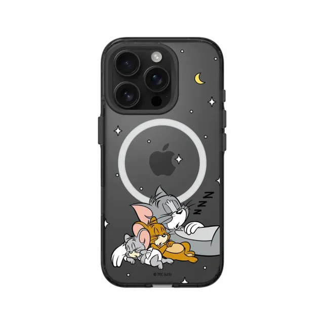【RHINOSHIELD 犀牛盾】iPhone 15系列Clear MagSafe兼容透明防摔磁吸手機殼/睡覺好夥伴(湯姆貓與傑利鼠)
