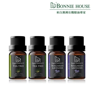 【Bonnie House 植享家】雙有機認證精油超值組(茶樹精油5ml*2+保加利亞薰衣草精油5ml*2)