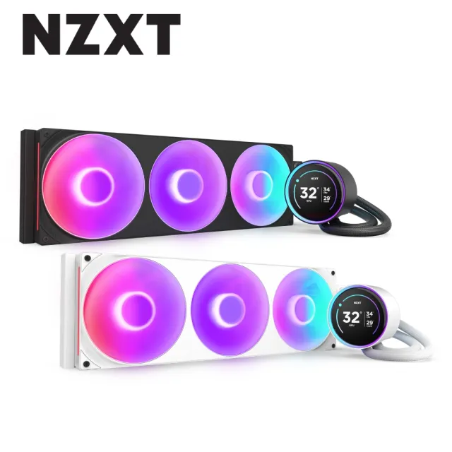 【NZXT 恩傑】Kraken Elite 420 RGB一體式水冷(6年保固/冷熱分艙/LCD螢幕/CPU散熱器/AIO)