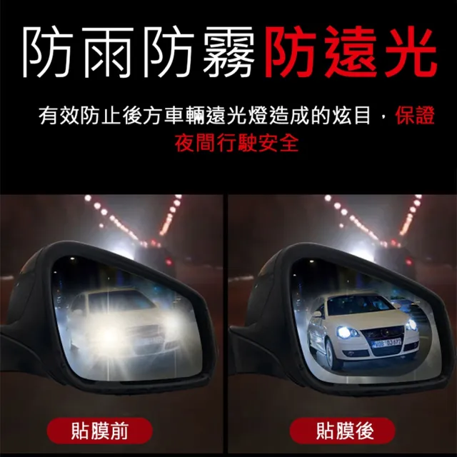 【ROYAL LIFE 皇室生活】汽車後視鏡防雨防水膜-圓形 4入組(防水/防霧/防雨貼膜/防昡光/後視鏡/側窗用)
