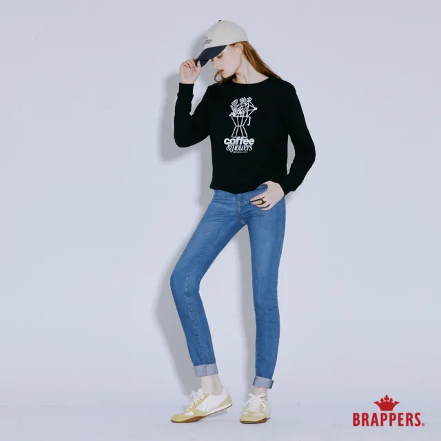 【BRAPPERS】女款 Coffee & Flowers印花圓領T-黑