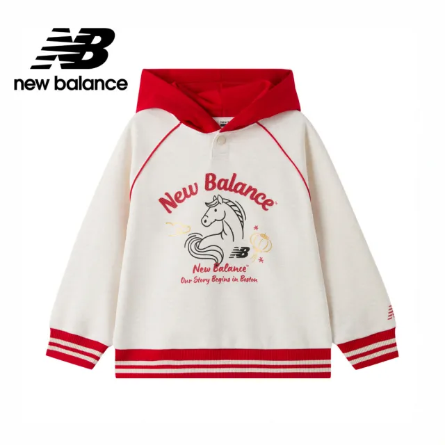 【NEW BALANCE】NB 童裝帽T_7CG1109WOML_男童/女童_灰紅色