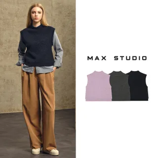 MaxStudio初雪高磅暖織羊毛混紡背心