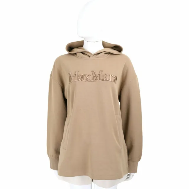 【MaxMara】’S Max Mara VISIERA 字母刺繡 棉質連帽運動衫 大學T-2色可選