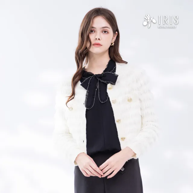【IRIS 艾莉詩】仿貂毛針織外套-2色(56823)