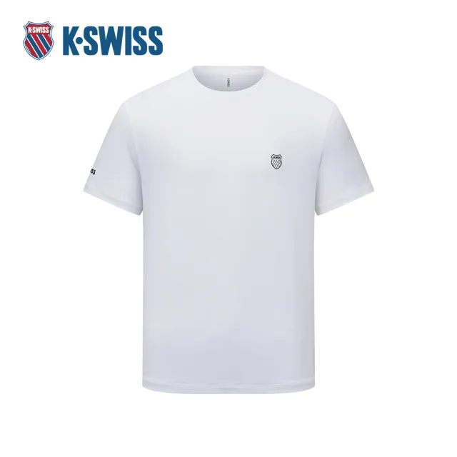【K-SWISS】運動短袖 MS JACQUARD T 圓領 上衣 男款 白色 1012065-101