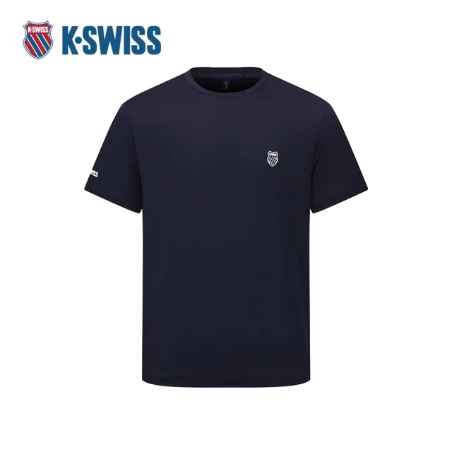 【K-SWISS】運動短袖 MS JACQUARD T 圓領 上衣 男款 深藍色 1012065-499