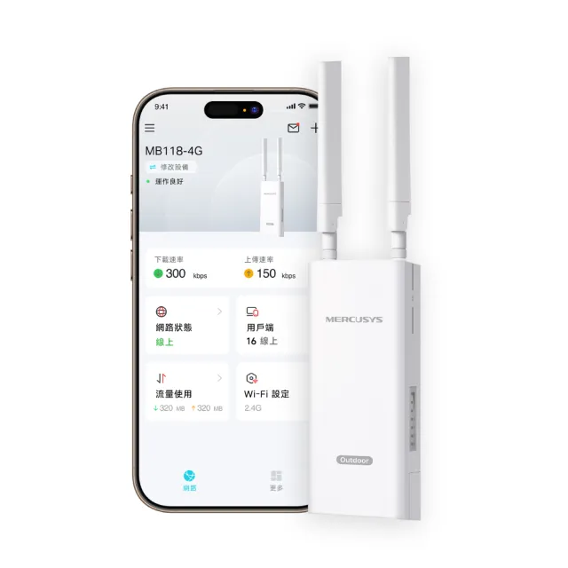 【Mercusys 水星】MB118-4G SIM卡分享器 室內/室外  4G LTE路由器 Wi-Fi分享器 隨插即用