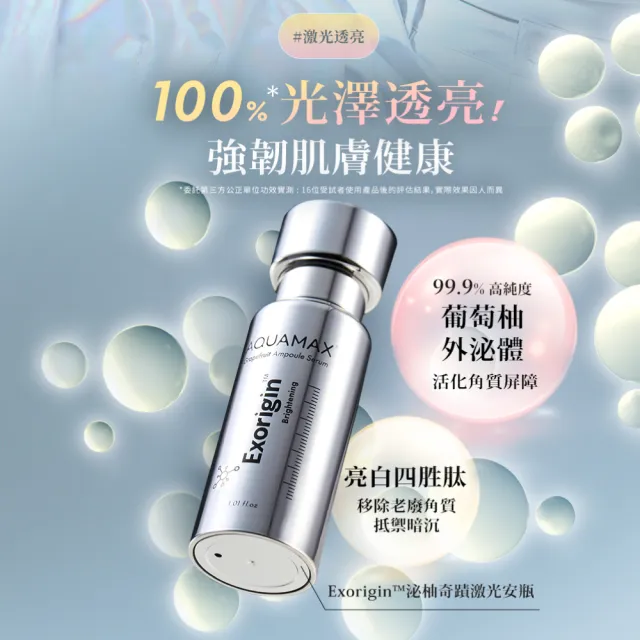 【AQUAMAX 奧科美氏】奇蹟柚光瓶1+1閨泌組(外泌體精華/奇蹟柚光瓶/保濕鎖水/美白緊緻)