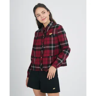 【SCOTTISH HOUSE】C50甜美娃娃長袖襯衫-紅黑格 CJXA1303