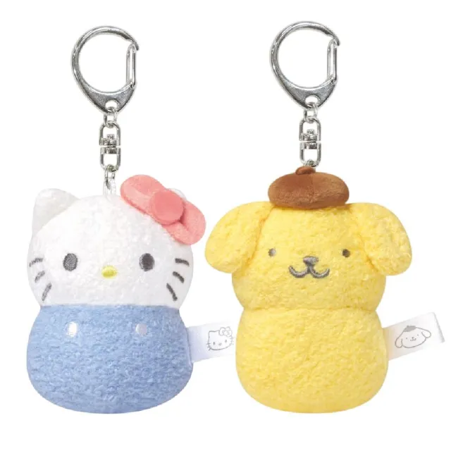 【小禮堂】Sanrio 三麗鷗 絨毛玩偶鑰匙圈 不倒翁款 Kitty 美樂蒂 酷洛米 帕恰狗