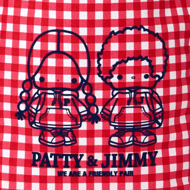【小禮堂】雙11 Sanrio 三麗鷗 Patty & Jimmy 棉質直式肩背袋 復古雙人組