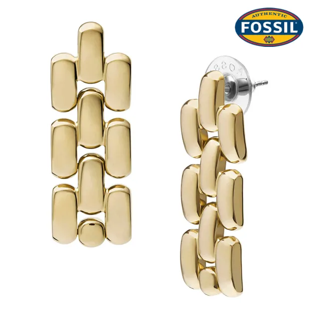 【FOSSIL】Arden 不鏽鋼錶帶耳環 JF04786710