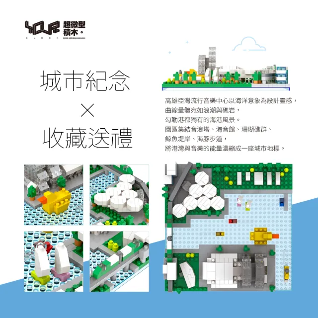 【YouRBlock 微型積木】高雄亞灣流行音樂中心（建築模型／城市地景）
