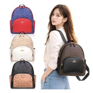 【COACH】PVC/皮革大型後背包(多款多色任選)