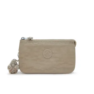 【KIPLING官方旗艦館】灰褐色三夾層配件包-CREATIVITY L