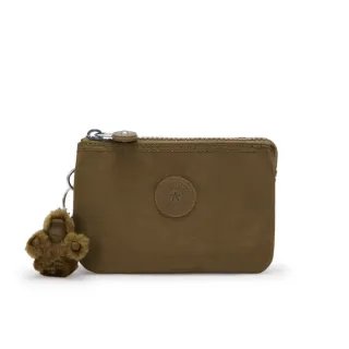 【KIPLING官方旗艦館】卡其綠三夾層配件包-CREATIVITY S