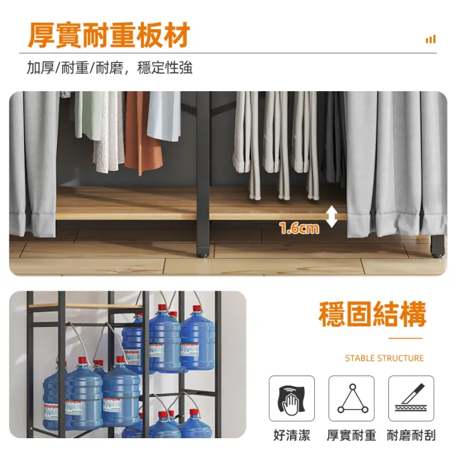 【慢慢家居】專人組裝-1.4米全包覆-現代簡約雙開簾衣櫃衣櫥(W140xD50xH200cm 衣帽架 掛衣架 吊衣架 衣櫥)