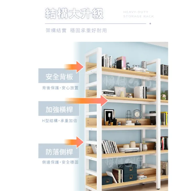 【慢慢家居】專人組裝-加大尺寸超耐重五層置物架-層板可調(W120x34x182cm)
