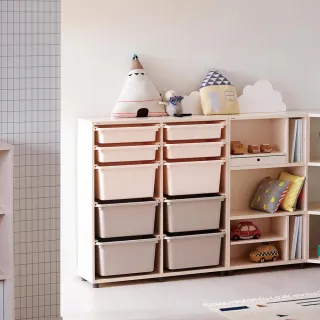 【iloom 怡倫家居】EDDI KIDS 950型3層收納櫃 附10個收納盒(書櫃 書架 雙層書架 兒童書架 玩具櫃 收納櫃)