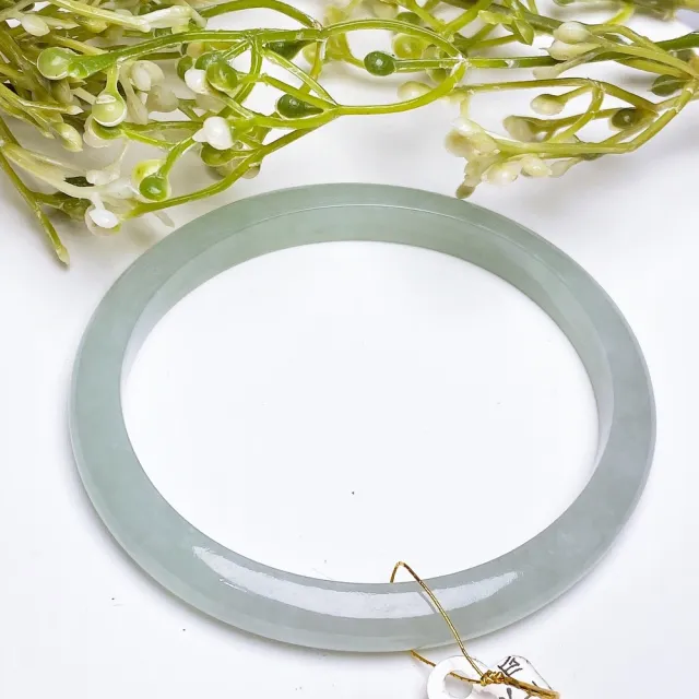 【玉我翡翠】翡翠手鐲 糯冰晴底貴妃鐲 手圍18mm M22754 緬甸A貨翡翠(台灣權威認證證書/天然A貨翡翠)