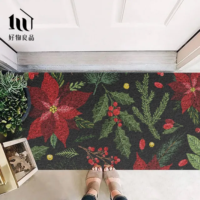 【好物良品】60x120cm_快樂祈福系列可剪裁玄關絲圈刮泥地墊(防滑刮泥墊 腳踏墊 除塵墊 玄關地墊 絲圈地墊)