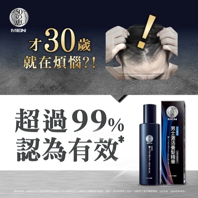 【50 惠】男士激活養髮精華 160mL 2入(日本樂敦製藥 頭皮精華 強韌髮根 增加豐盈感)