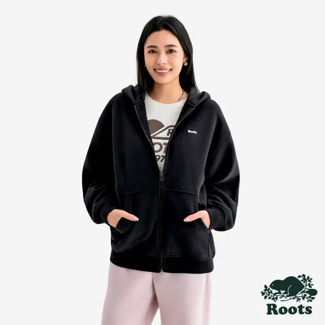 【Roots】Roots 女裝- CLOUD LONG 連帽外套(黑灰色)