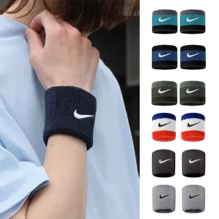【NIKE 耐吉】NIKE 腕帶 SWOOSH 基本款腕帶 護腕 吸濕速乾 2入組 多款任選