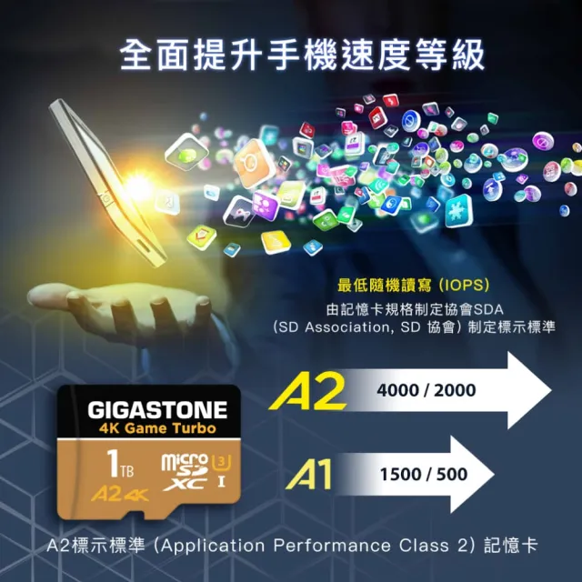 【Gigastone 立達國際】4K高速遊戲 攝影 監視器記憶卡 A2U3 256GB Game Turbo(台灣製/資料救援/microSD)