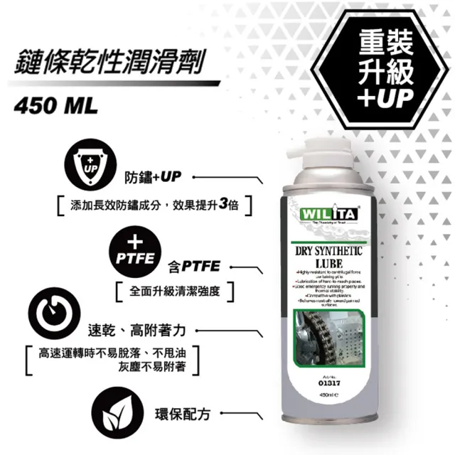 【WILITA 威力特】達人DIY保養鏈條油2入組(半濕式錬條油+速乾型錬條油+清潔布)